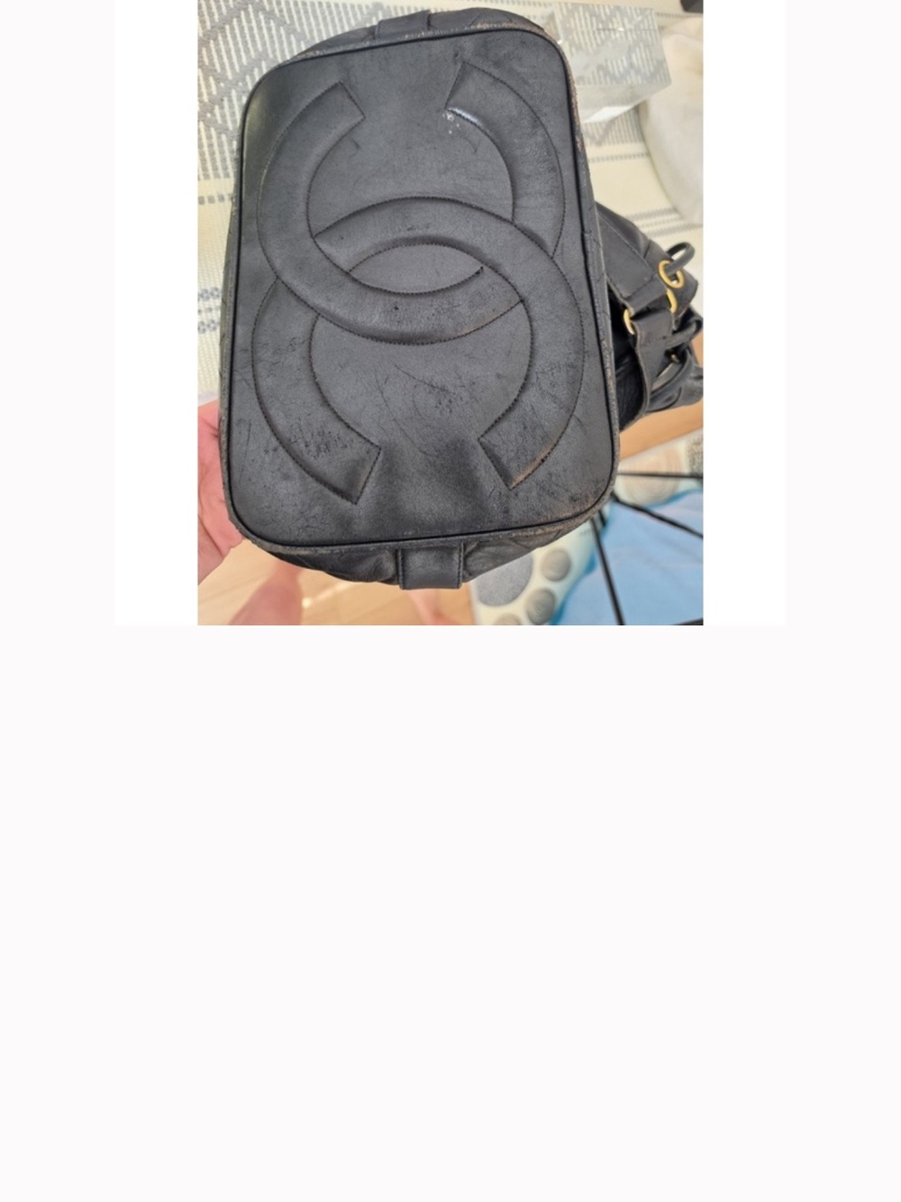 CHANEL Black Leather Bucket Bag with Gold Chain - Picture 15 of 15